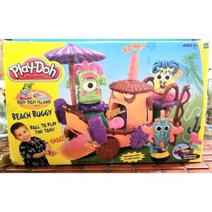 Vintage Tiki Play-Doh Doh-Doh Island Beach Buggy Play Set 90% Complete